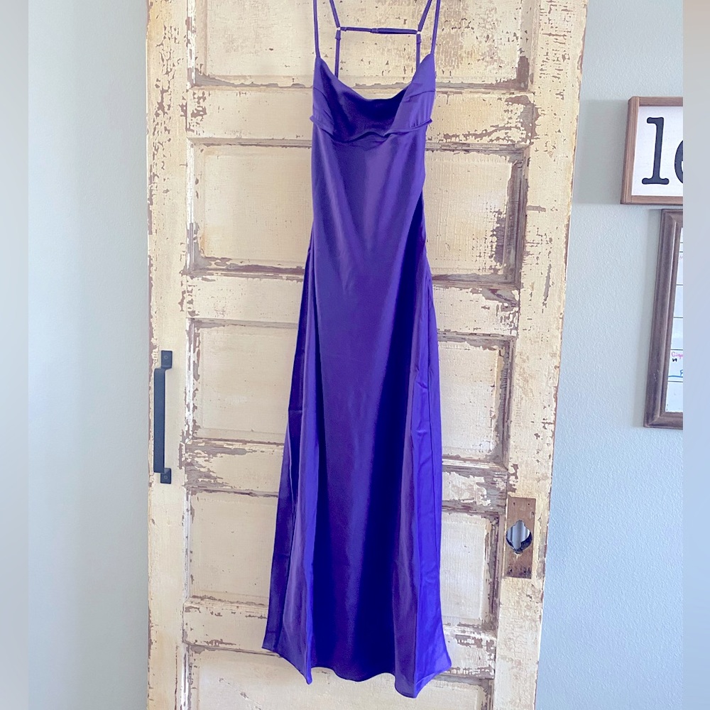 Purple satin slip dress NWT Sz M